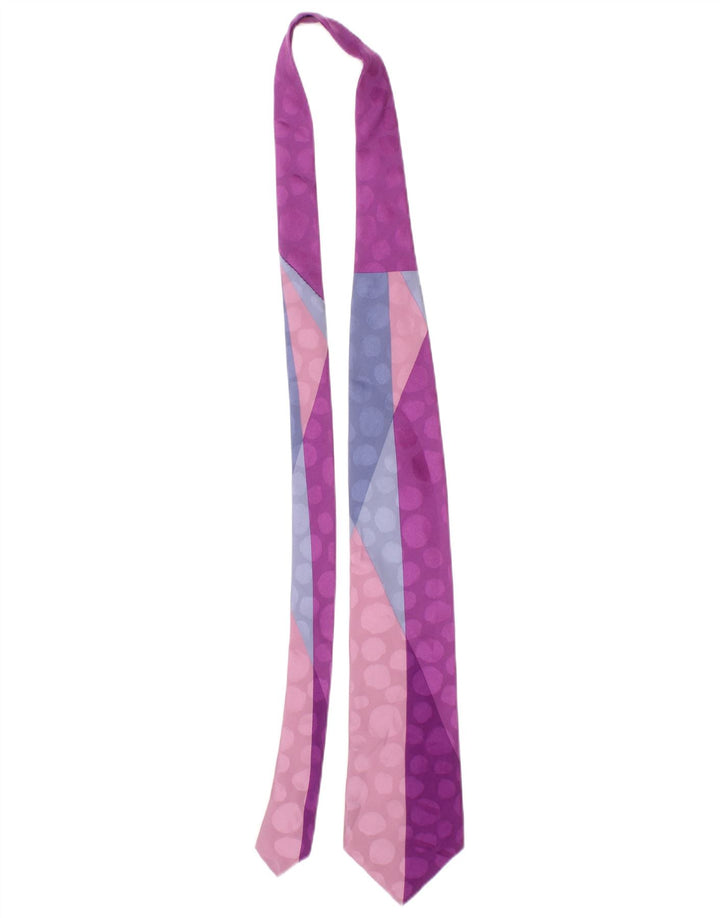 Versus By Gianni Versace Mens Tie One Size Purple Colourblock Silk Designer