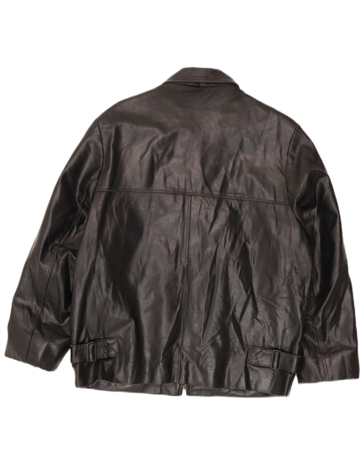 veste en cuir homme vintage UK 36 Petit cuir noir