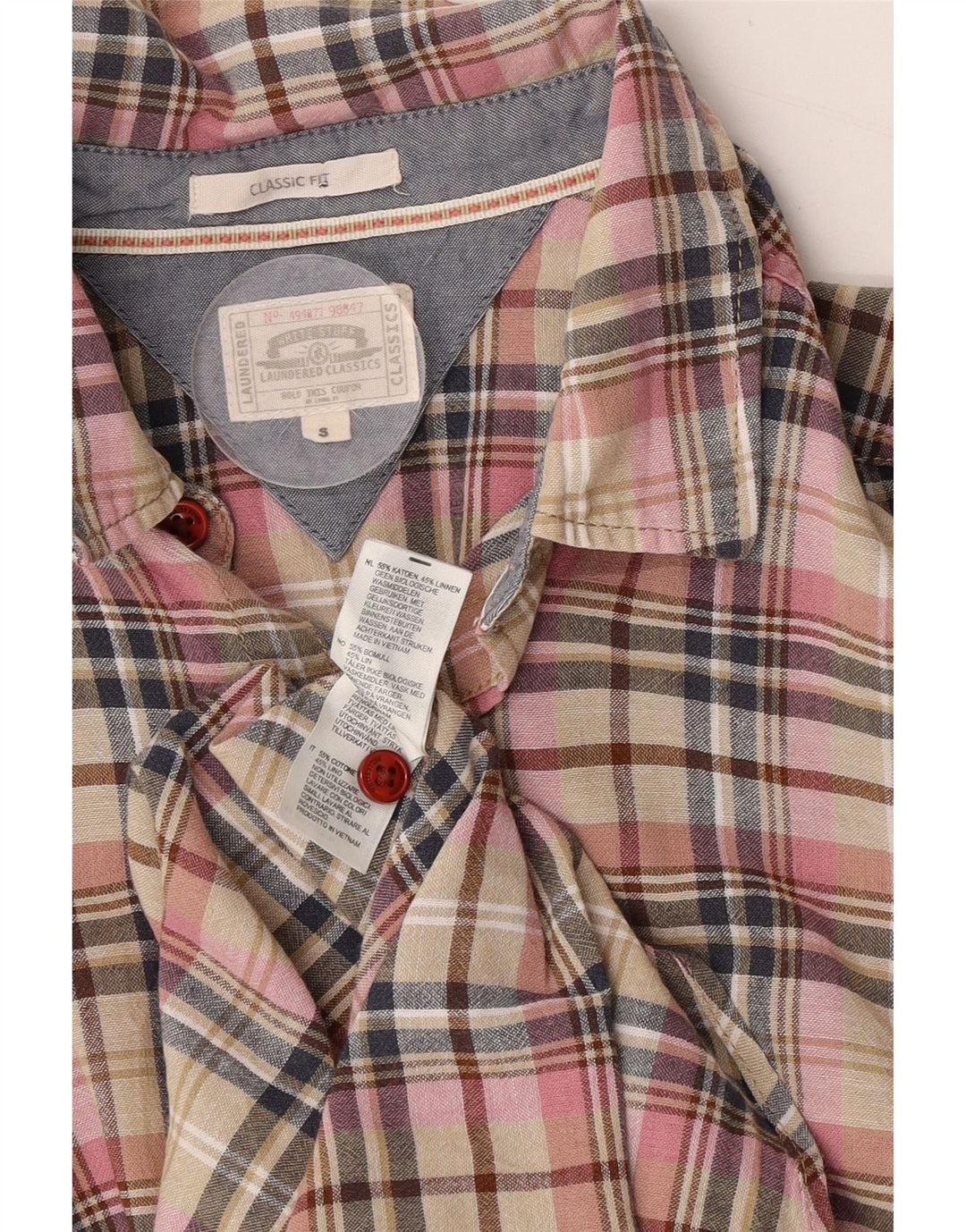 White Stuff Mens Short Sleeve Classic Fit Shirt Small Multicoloured Check