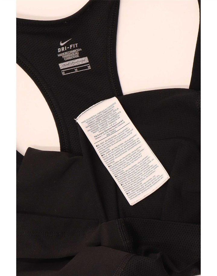 Nike Dame Dri Fit Grafisk Vest Top UK 12 Medium Sort Polyester
