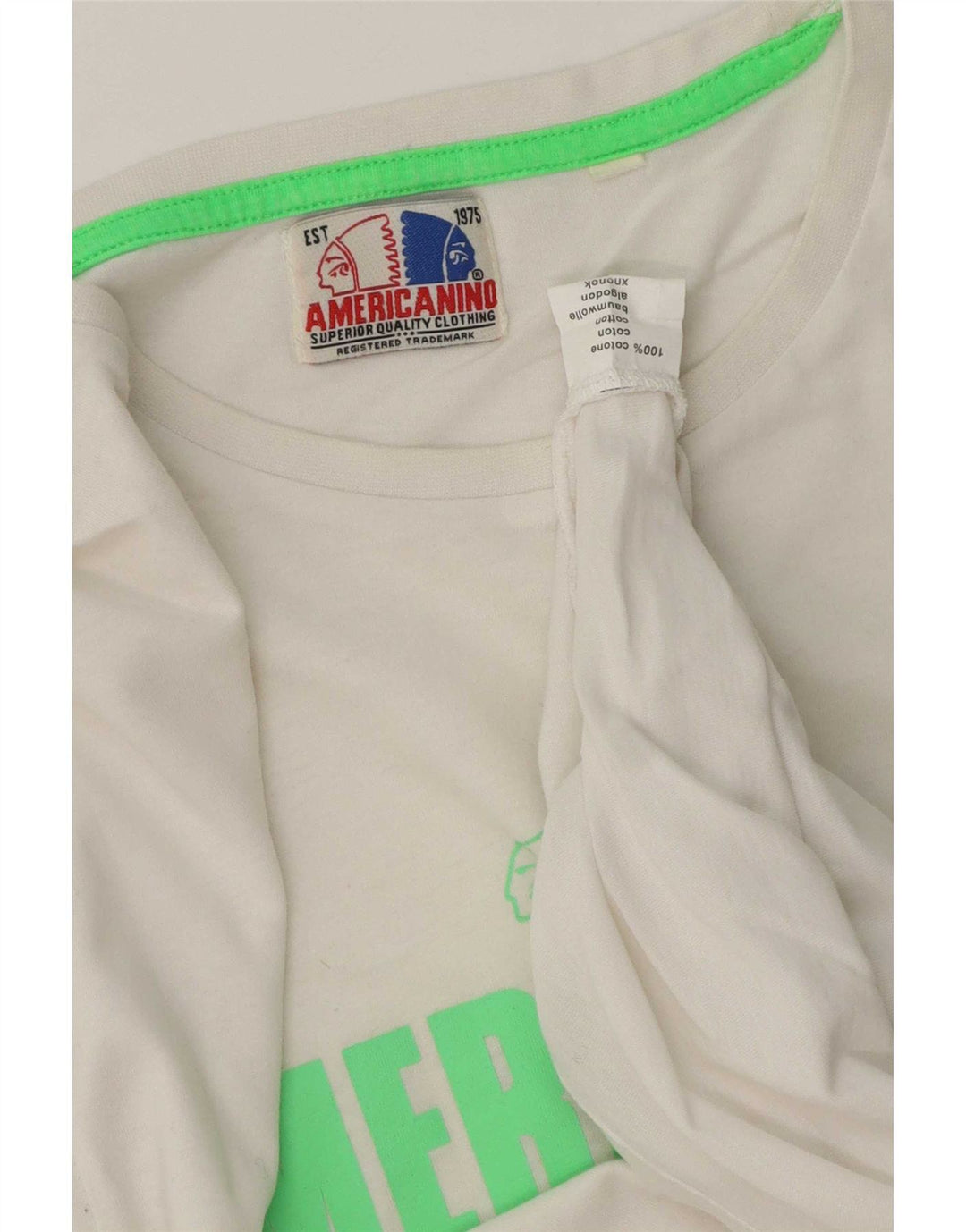 Americanino T-Shirt Regular Graphic Homme Blanc Moyen Coton