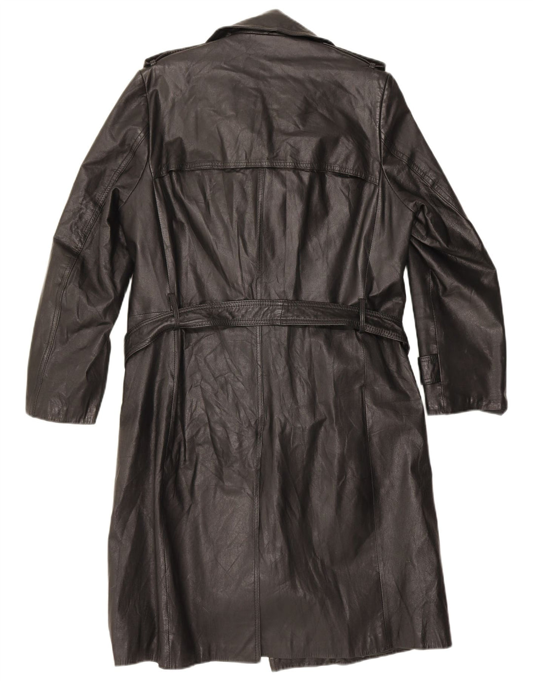 Cappotto in pelle vintage da uomo EU 46 piccolo nero