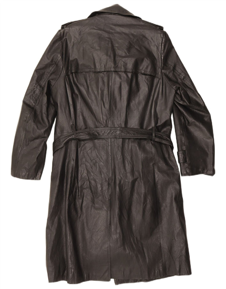 Cappotto in pelle vintage da uomo EU 46 piccolo nero