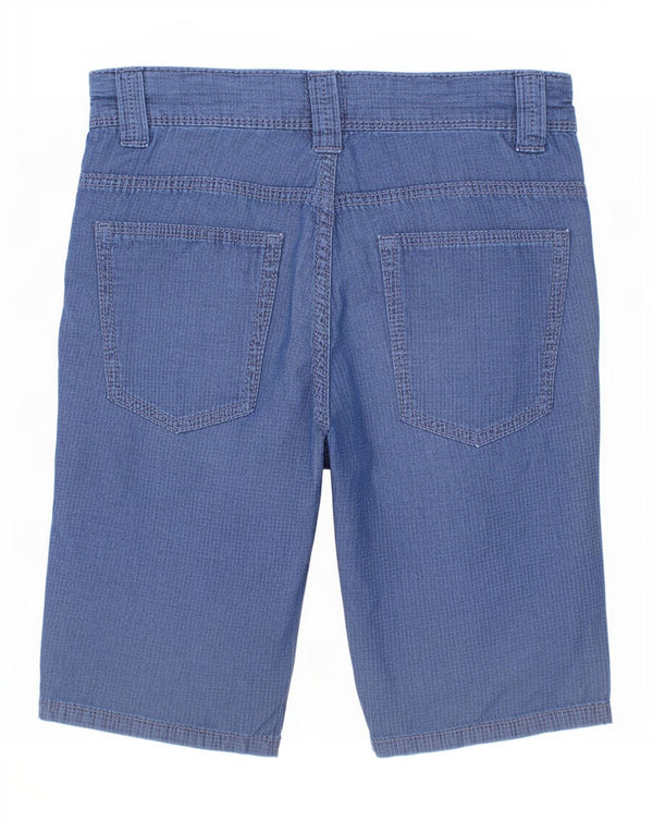 Benetton Boys Casual Shorts 10-11 Years XL W29 Blue Check