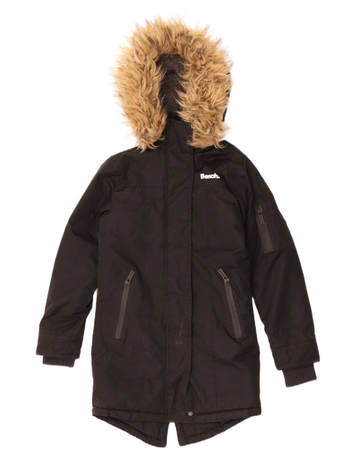 Jaqueta Parka com capuz para meninas Bench 7-8 anos poliéster preto