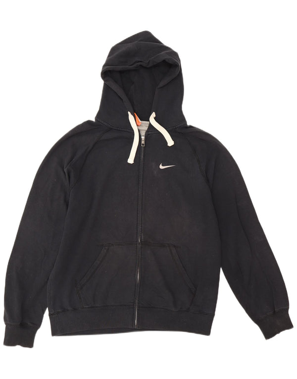 Nike Sweat à capuche zippé graphique en coton bleu marine moyen pour homme