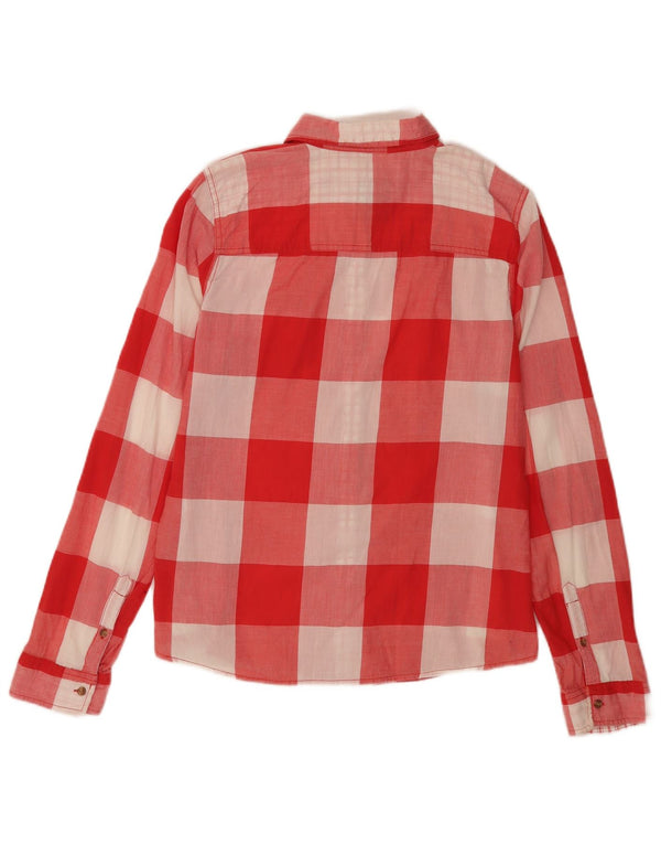Abercrombie & Fitch Chemise Femme UK 14 Grand Coton Vichy Rouge