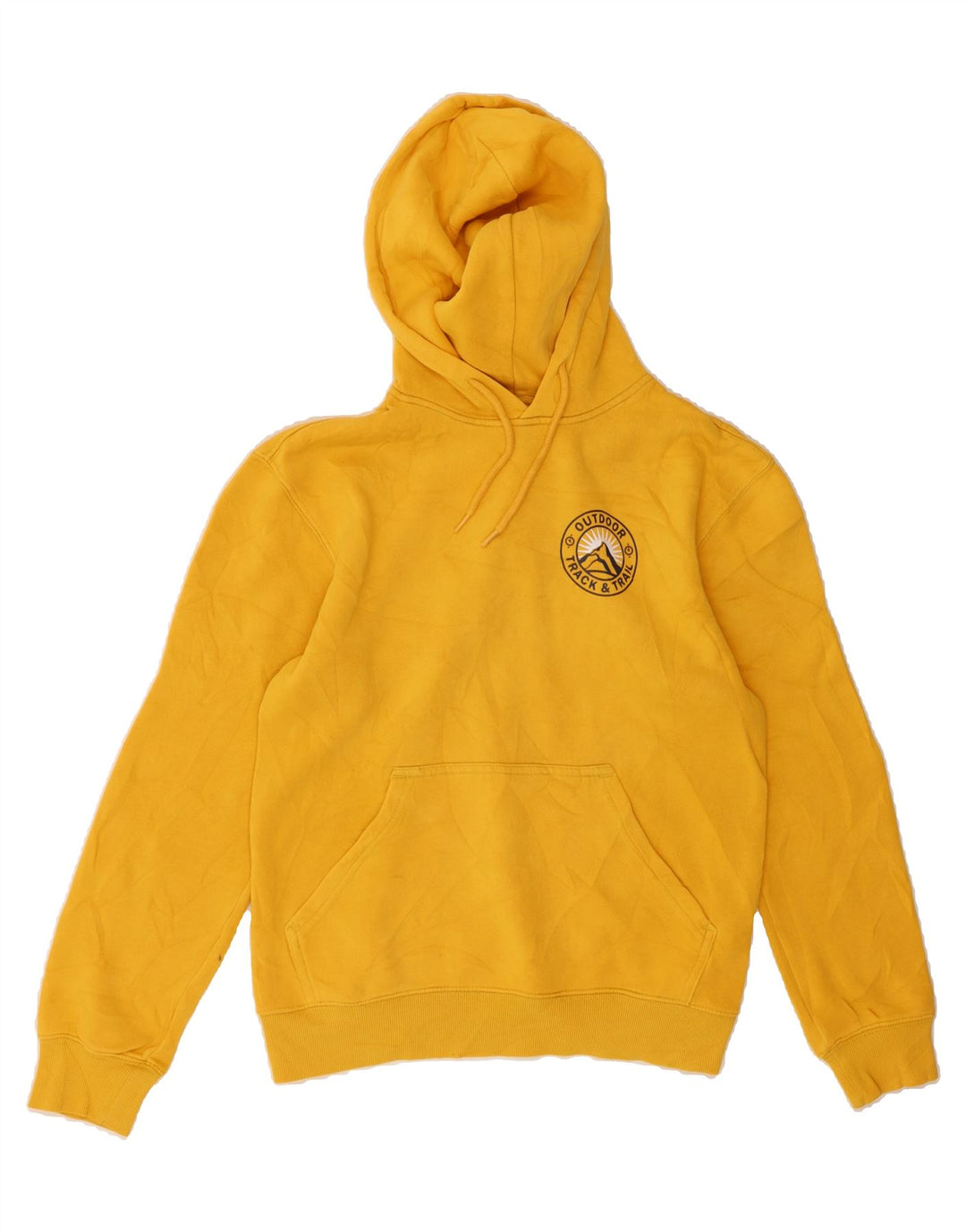 H&M Mens Graphic Hoodie Jumper XS Yellow Cotton Vintage H&M and Second-Hand H&M from Messina Hembry 