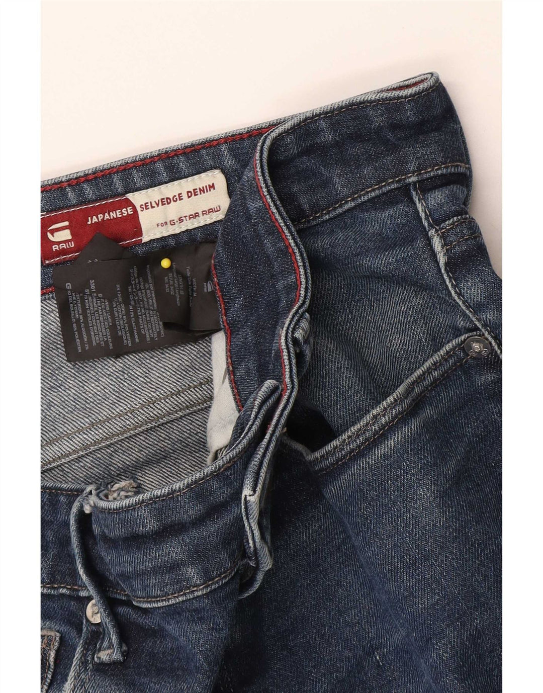 G-Star Mens 3301 Slim Jeans W34 L32 Blue Cotton