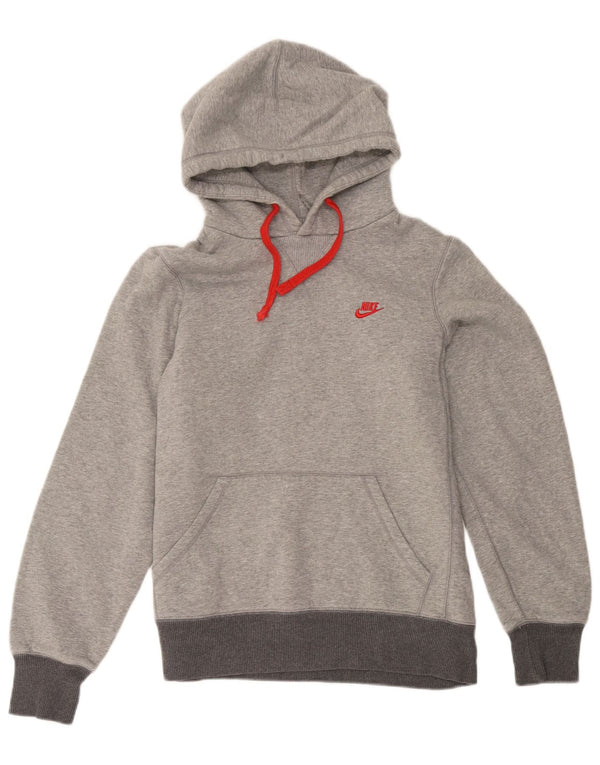 Nike Mens Hoodie Jumper Medium Grey Colourblock Cotton