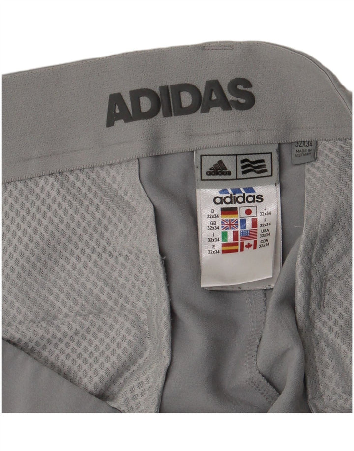 Adidas Womens Slim Chino Trousers W32 L34 Grey Polyester