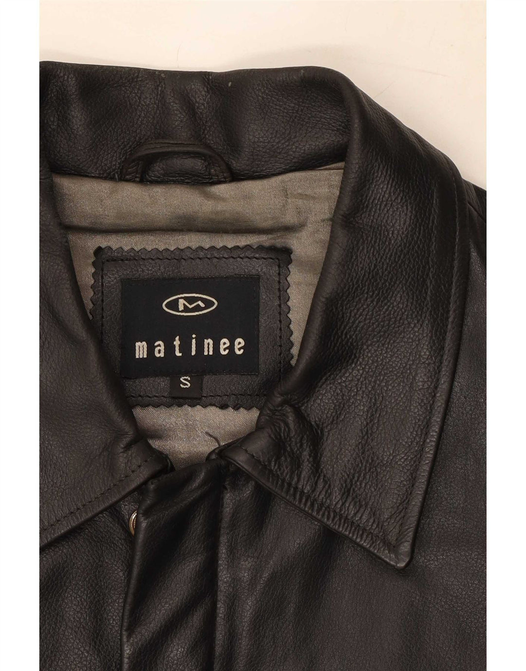 Matinee Mens Leather Jacket UK 36 Small Black