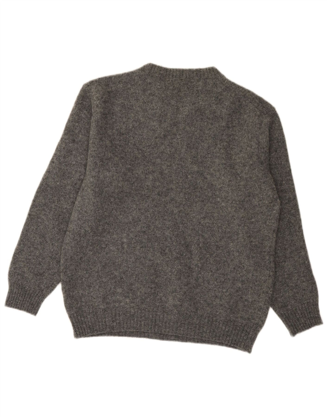 Benetton Boys Crew Neck Jumper Sweater 15-16 Years Large Grey Wool