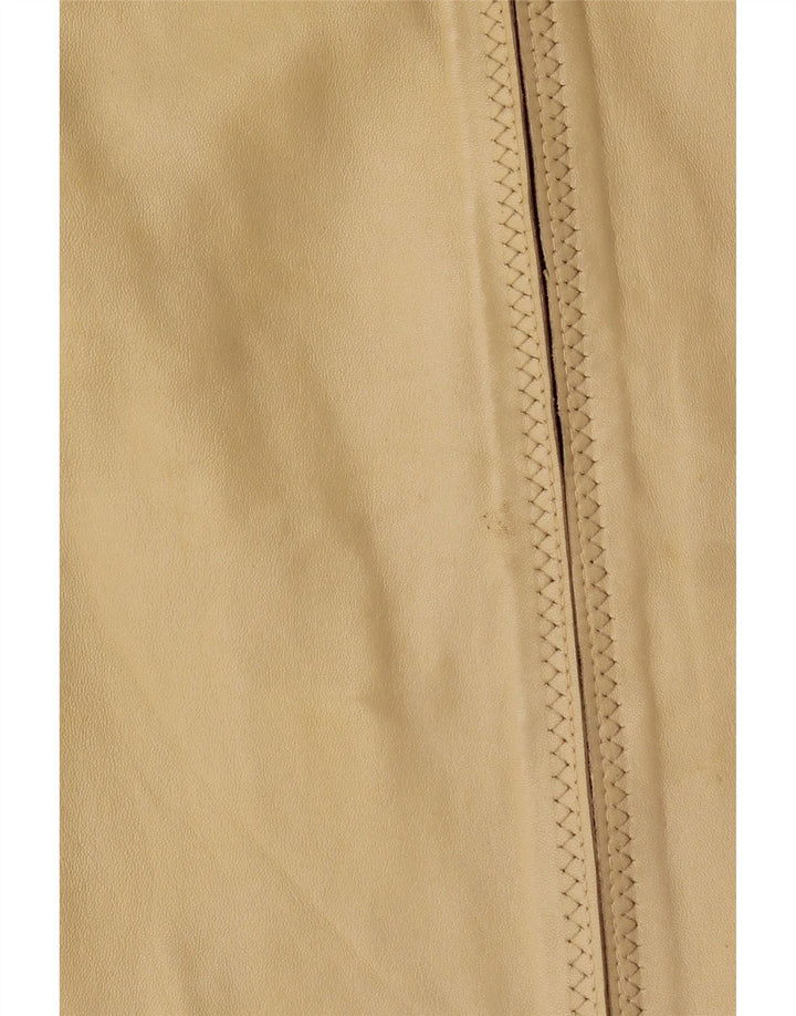 Giacca in pelle corta da donna Helium UK 14 Pelle beige media