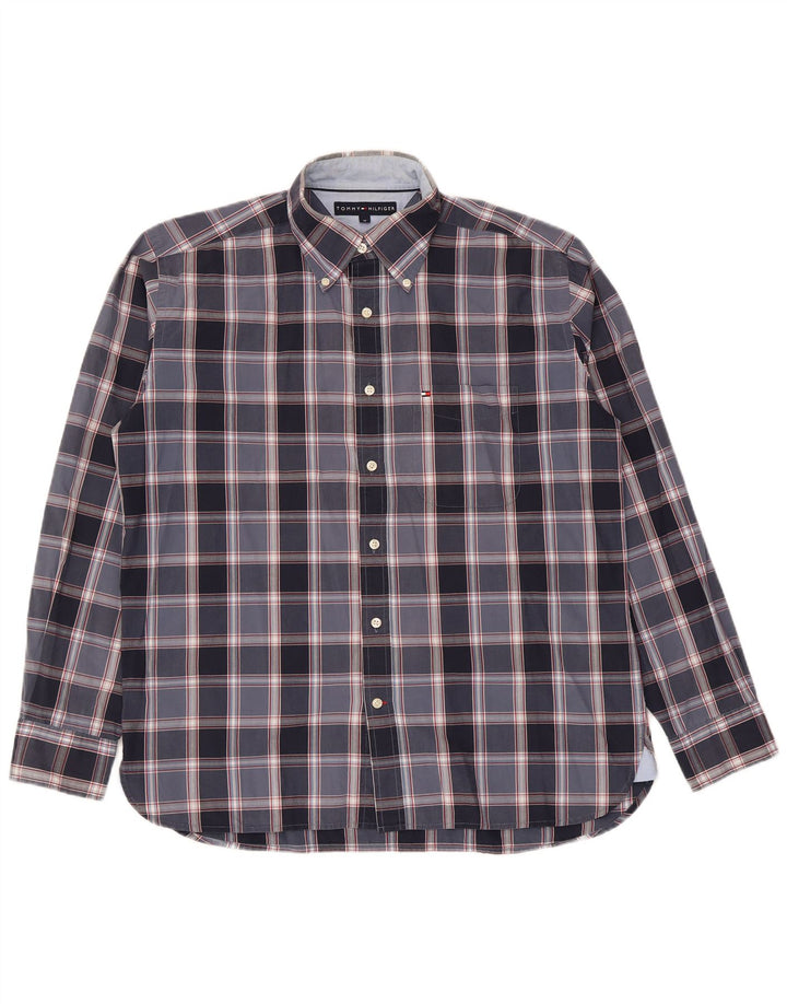 Tommy Hilfiger Herreskjorte Medium Navyblå Plaid Bomuld