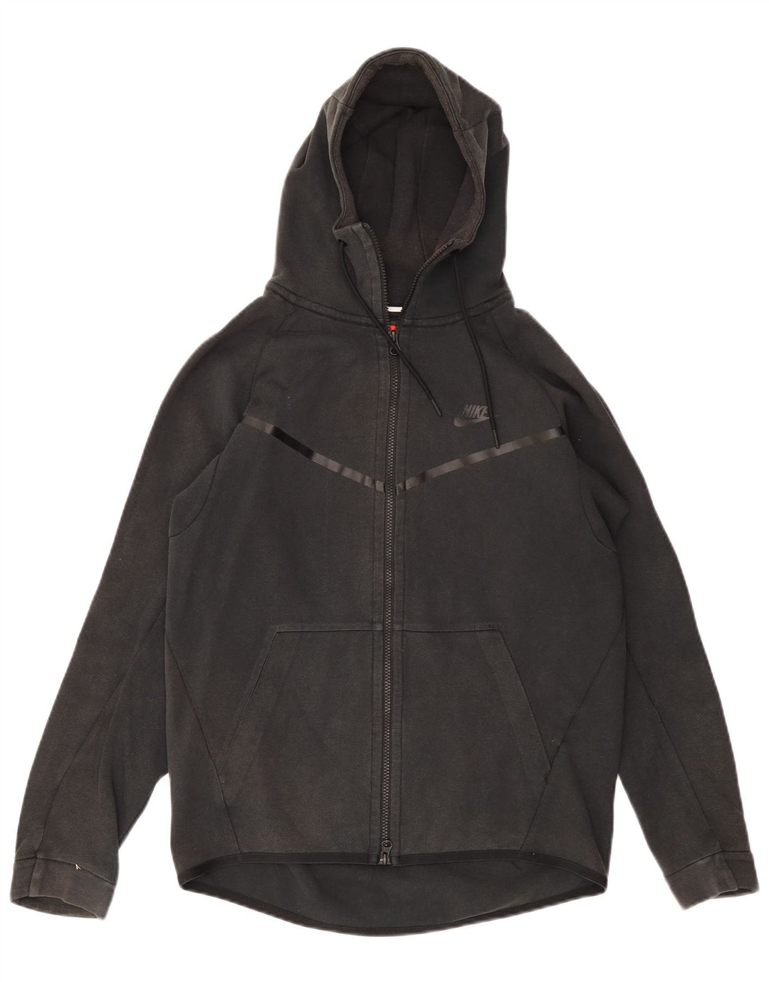 Maglione con cappuccio e zip da uomo NIKE in cotone grigio medio