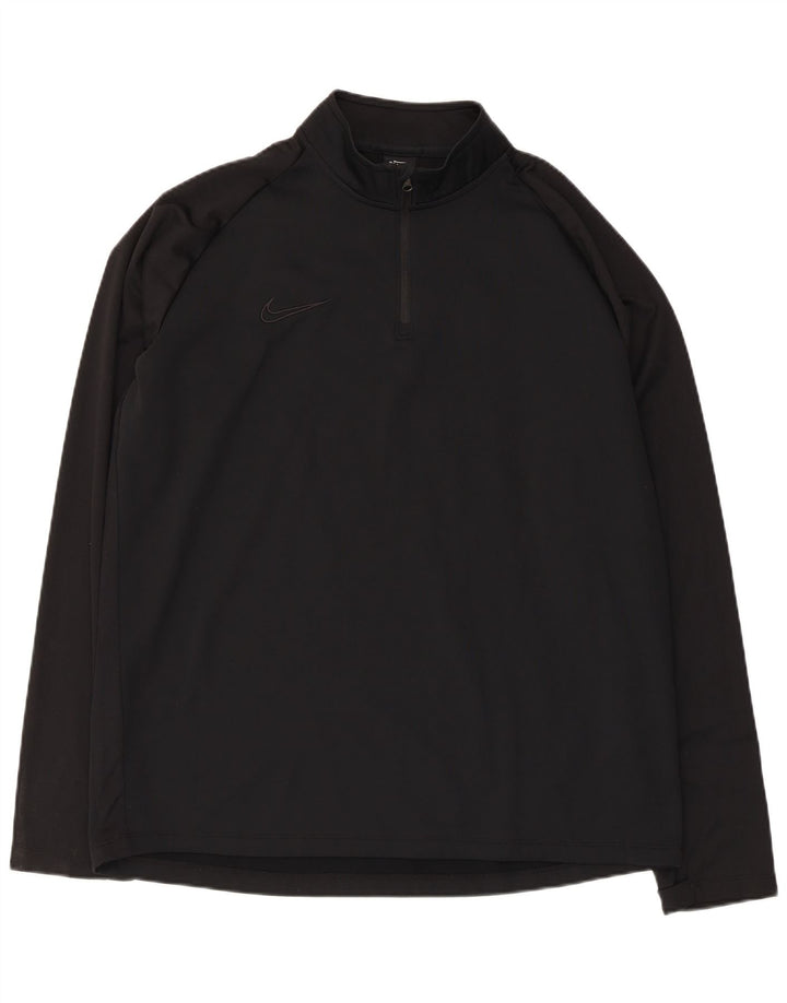 Top de trening pentru bărbați Dri Fit, cu fermoar și gât, XL, poliester negru