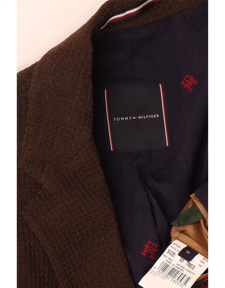Tommy Hilfiger Мужской пиджак с 2 пуговицами IT 50, большой коричневый полиэстер