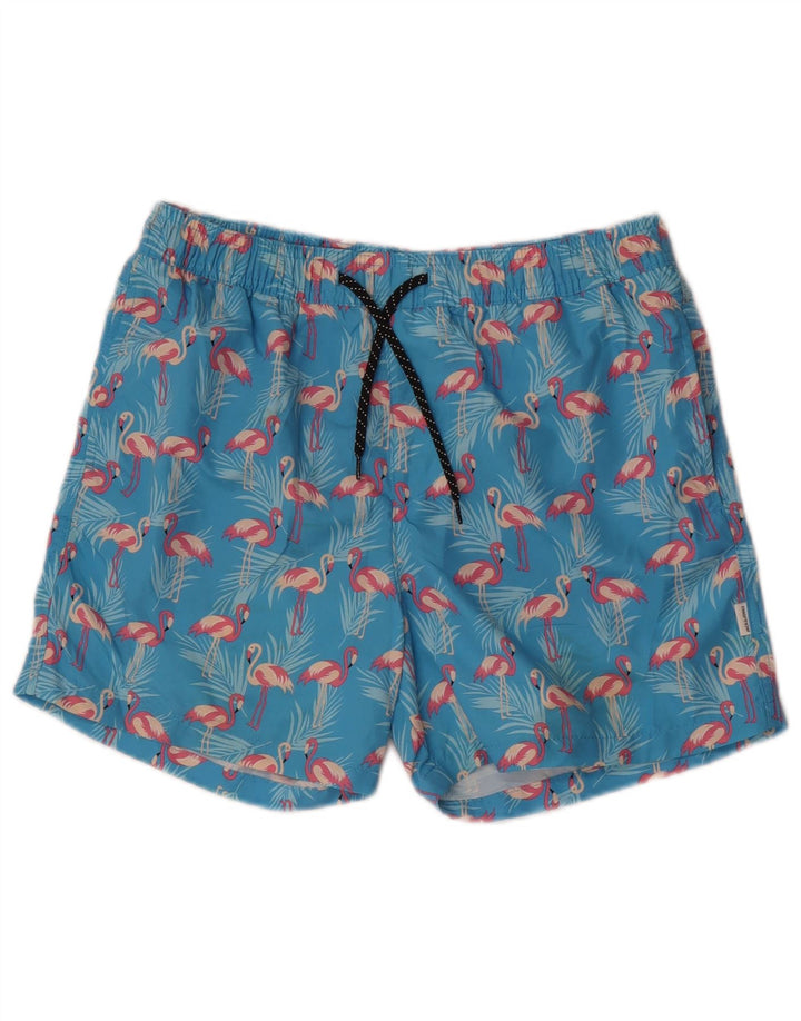 Jack & Jones Mens Abstract Pattern Swimming Shorts Small Blue