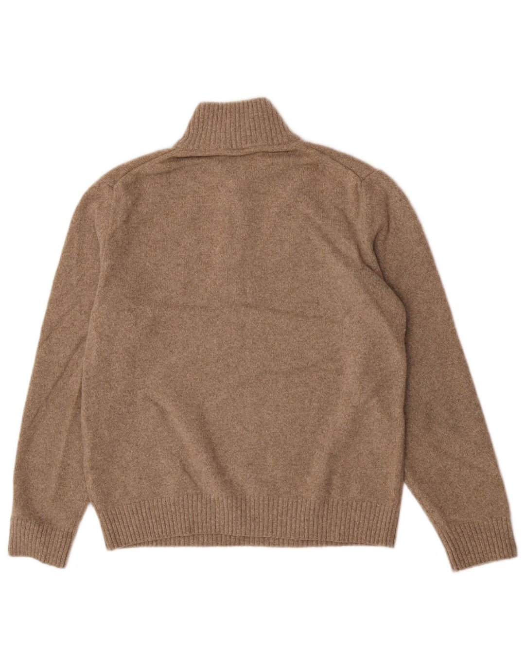 Marlboro Classics Herren-Pullover mit Reißverschluss am Hals, große beige Wolle