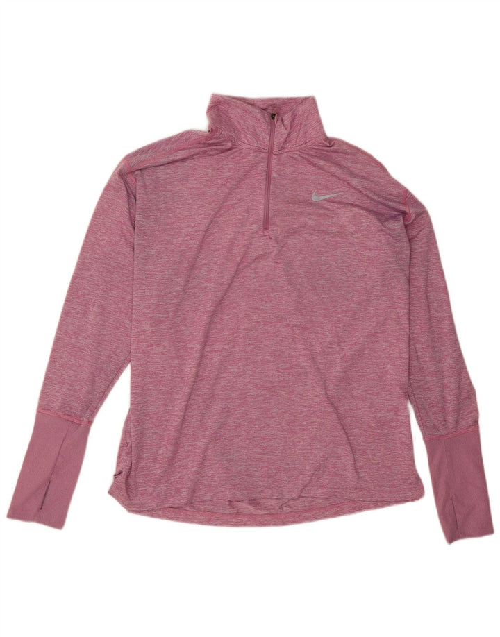 Nike Womens Dri Fit Oversized Pullover Tracksuit Top UK 16 Large Pink