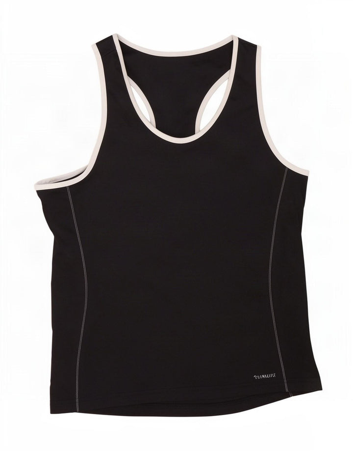 Adidas Womens Vest Top UK 16/18 Large Black Polyester