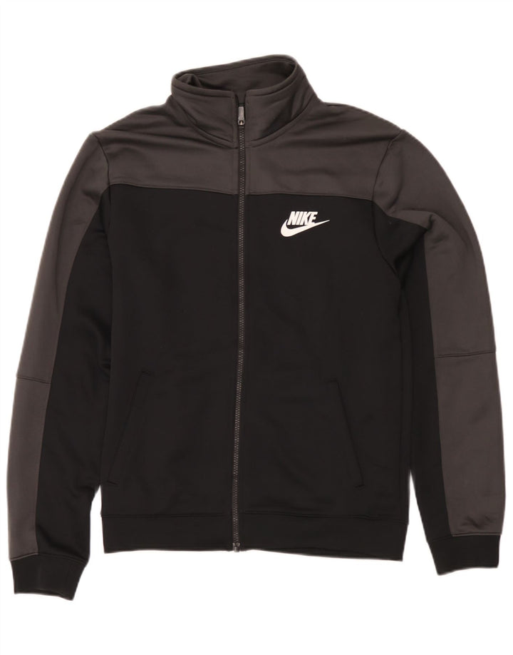 Nike Mens Tracksuit Top Jacket Small Black Colourblock Polyester