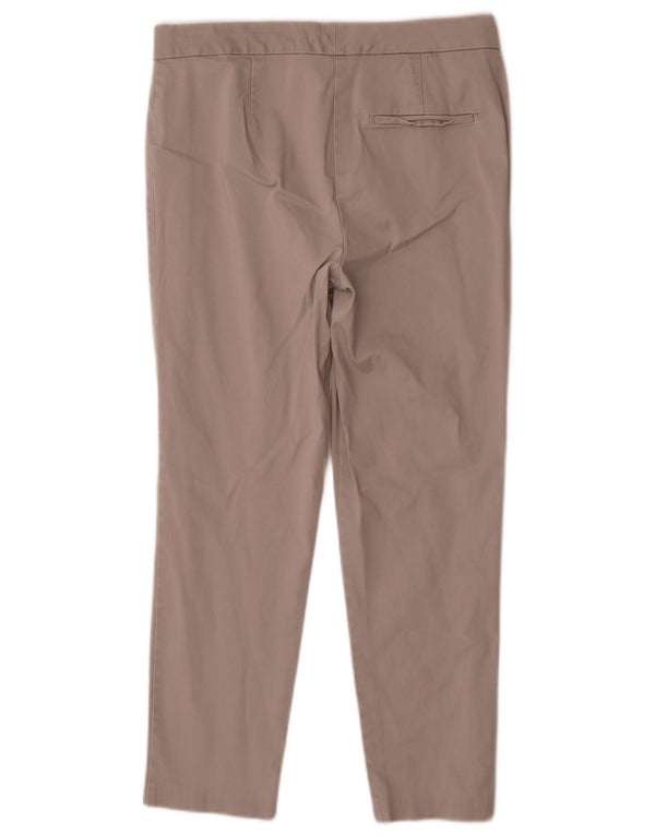 Pantaloni chino slim corti Marks & Spencer da donna UK 10 piccoli W29 L25 Beige