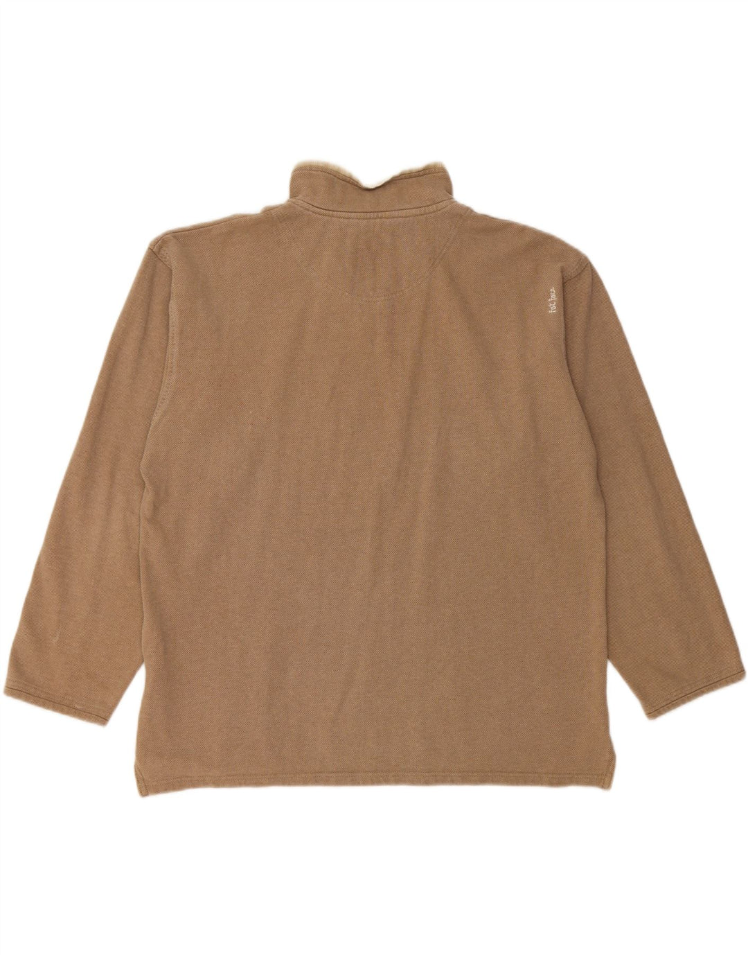 Fat Face Sweat-Shirt Col Zippé Homme Coton Beige Moyen