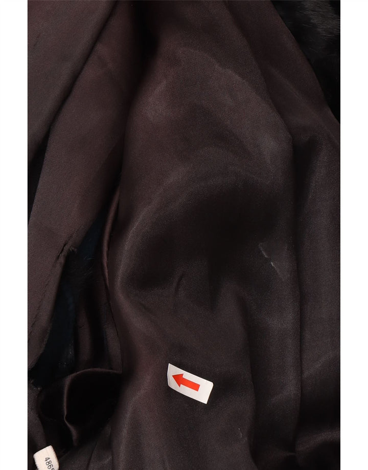 Vintage Womens Fur Jacket EU 48 2XL Black Real Fur