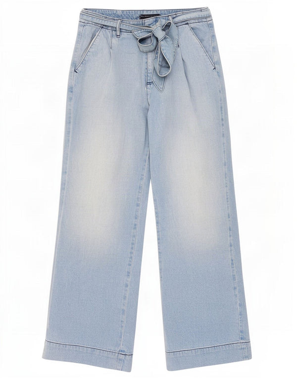 Jeans Marks & Spencer da donna a vita alta a gamba larga UK 12 medio W30 L28 blu