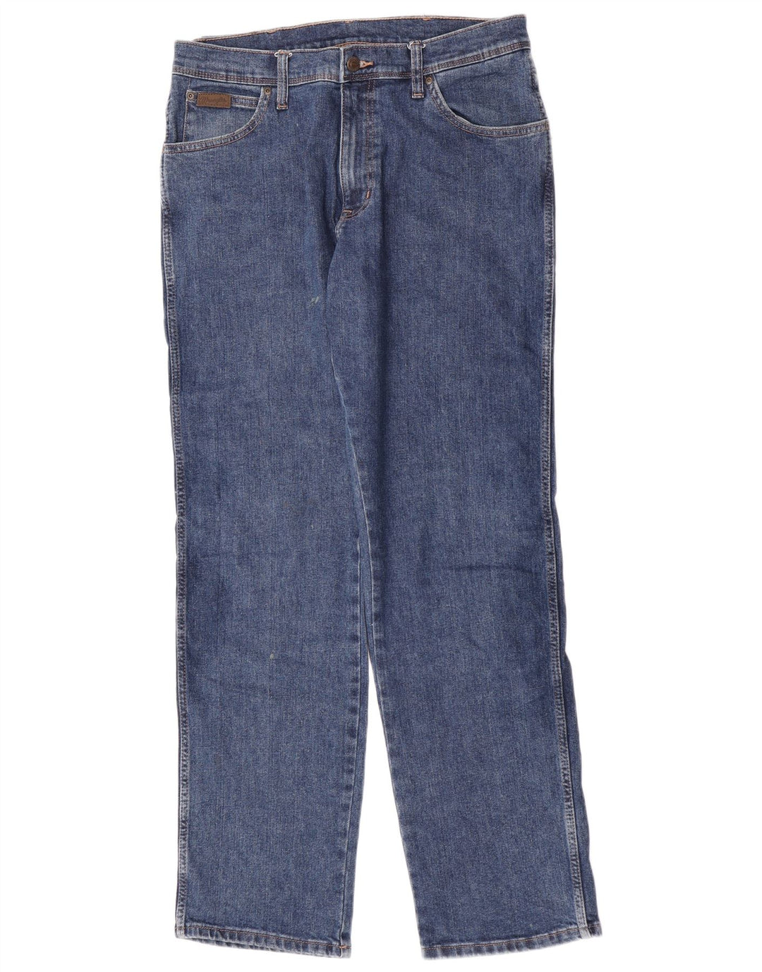 Wrangler Mens Regular Fit Straight Jeans W33 L34 Blue Cotton