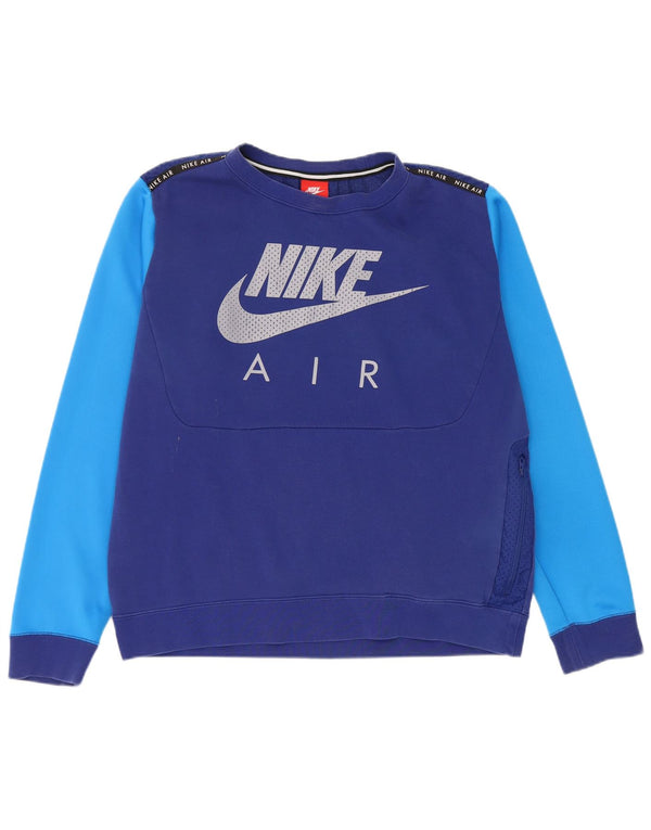 Nike Mens Graphic Sweatshirt Jumper Large Blue Colourblock