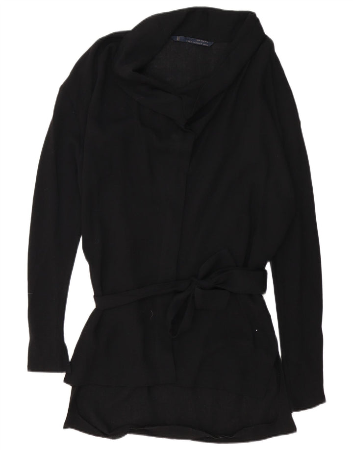 Zara Womens Cardigan Sweater UK 14 Medium Black Viscose