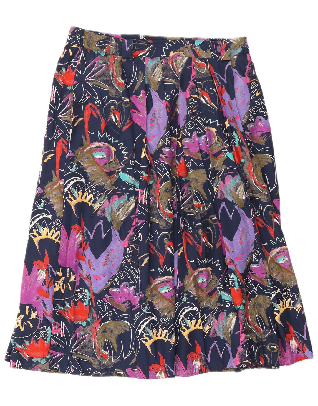 Vintage Womens Abstract Pattern Flared Skirt EU 42 Large W30 Multicoloured