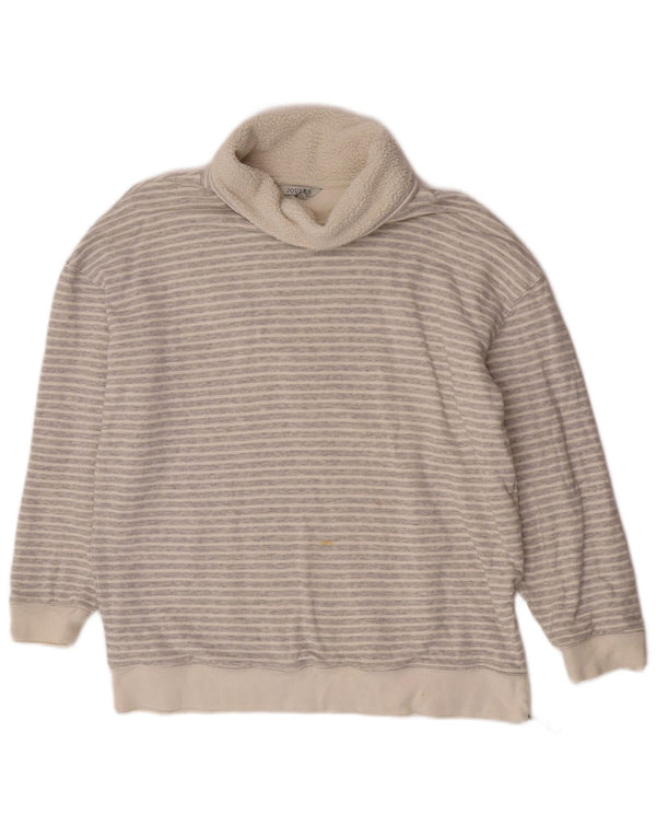 Joules Dame Roll Neck Jumper Sweater UK 12 Medium Grey Pinstripe