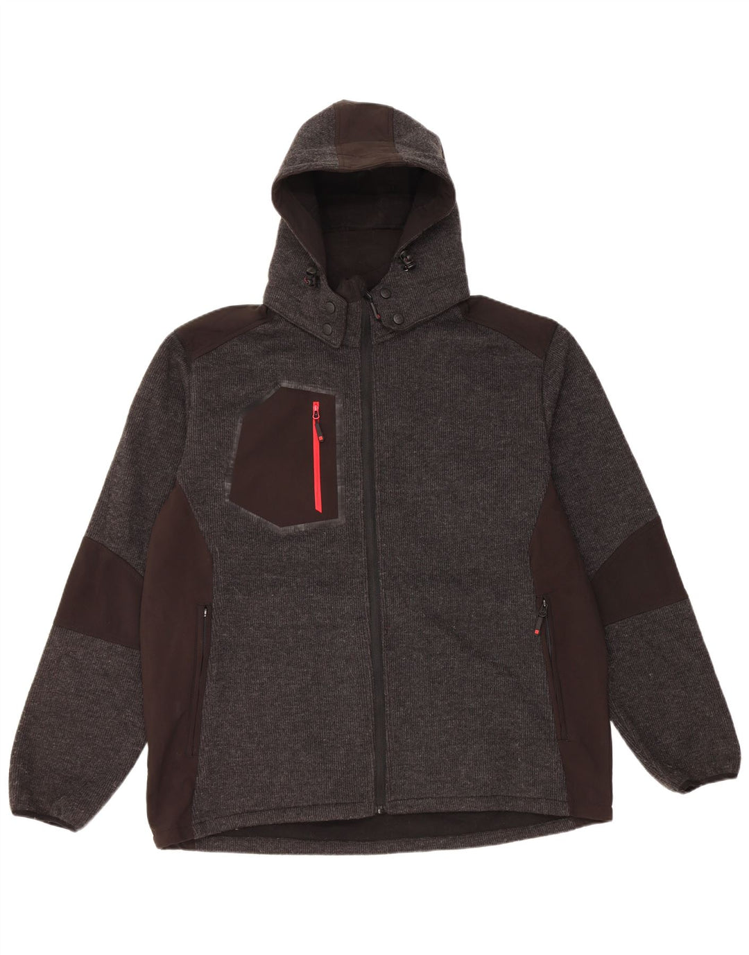 MOUNTAIN WAREHOUSE Mens Hooded Tracksuit Top Jacket 2XL Grey Colourblock