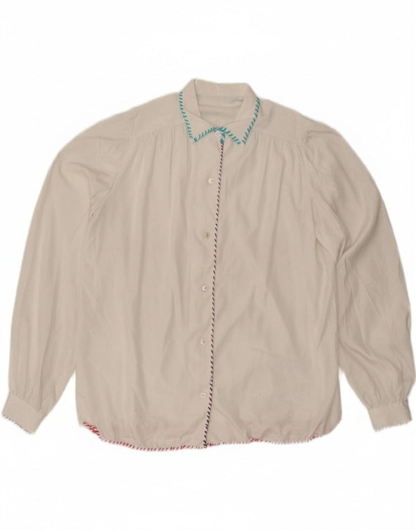 VINTAGE Womens Shirt UK 14 Large White