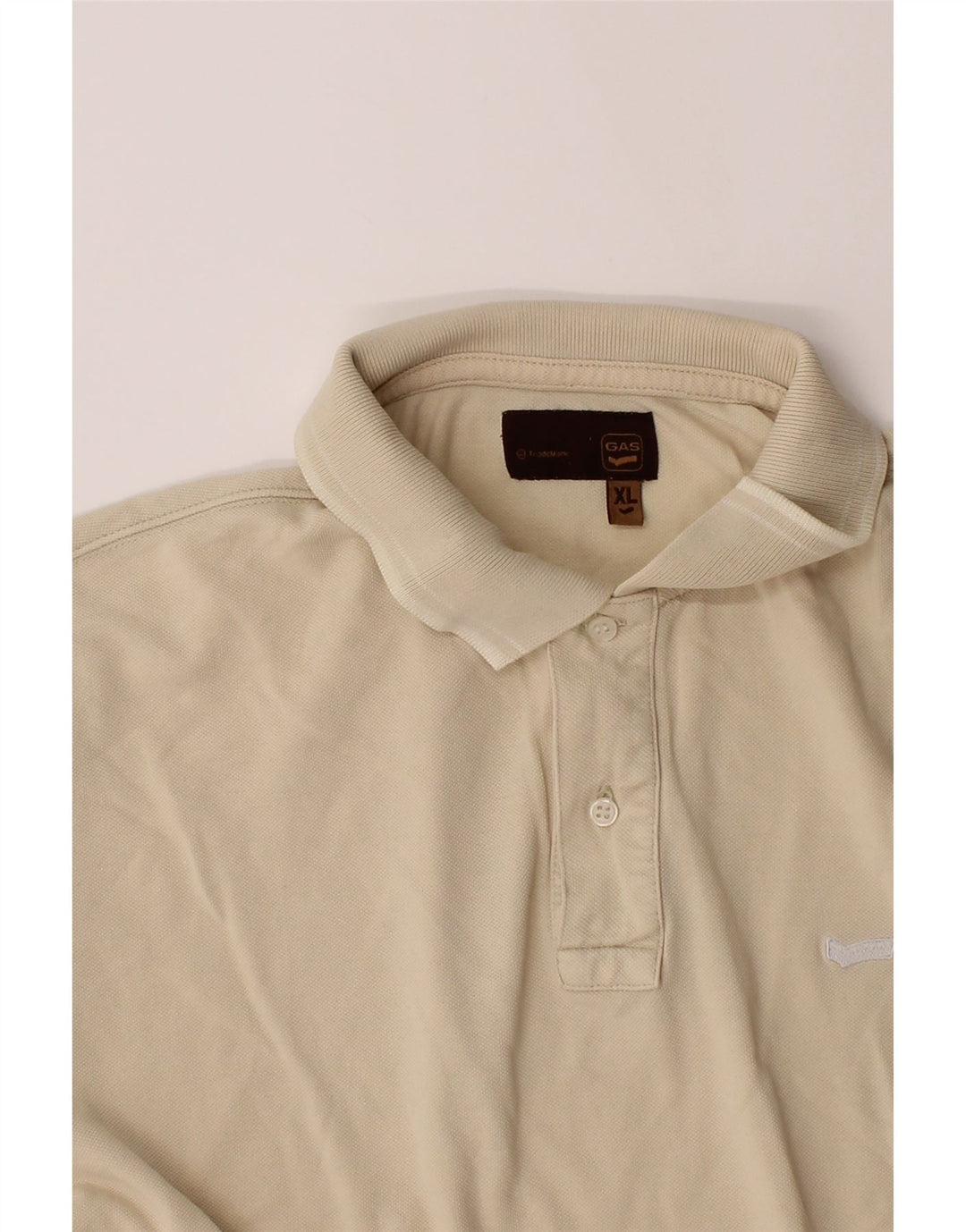 GAS Mens Polo Shirt XL Beige Cotton Vintage Gas and Second-Hand Gas from Messina Hembry 