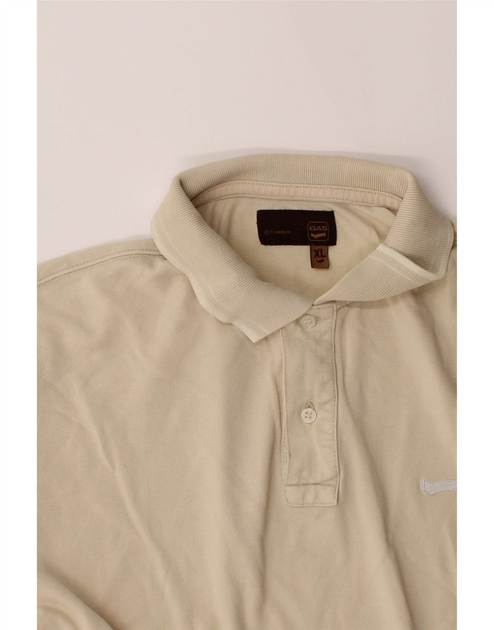 GAS Mens Polo Shirt XL Beige Cotton Vintage Gas and Second-Hand Gas from Messina Hembry 