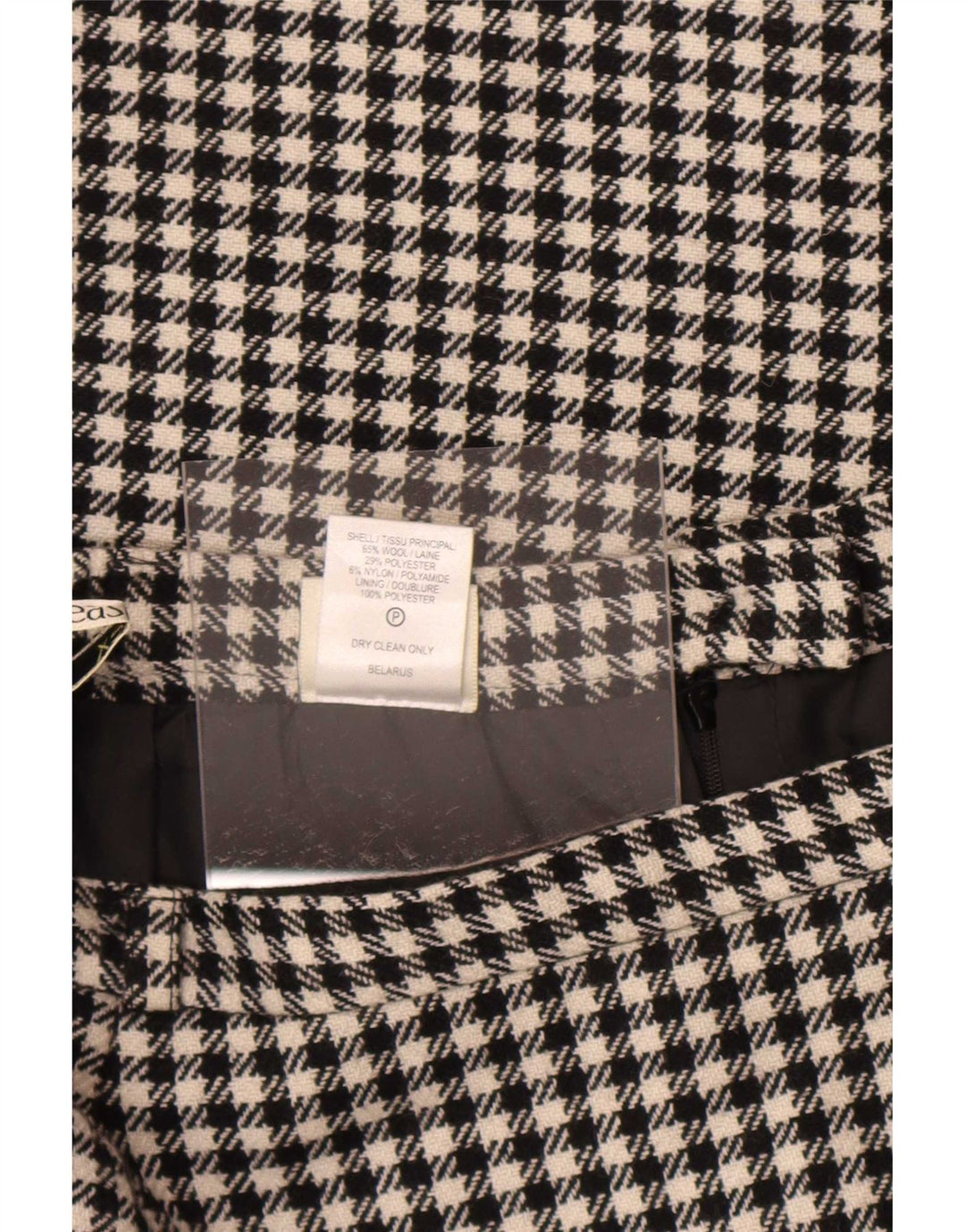 Damska spódnica midi Eastex UK 14 Medium W30 Czarna wełna w pepitkę