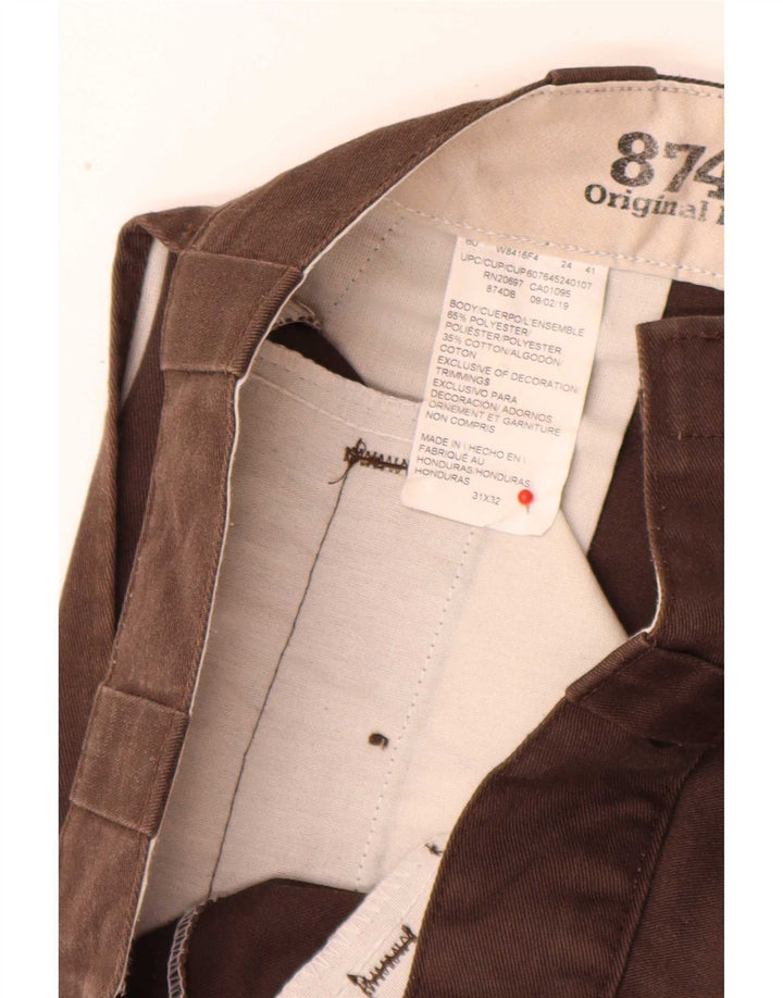Dickies Mens 874 Straight Chino Trousers W31 L32 Brown Polyester