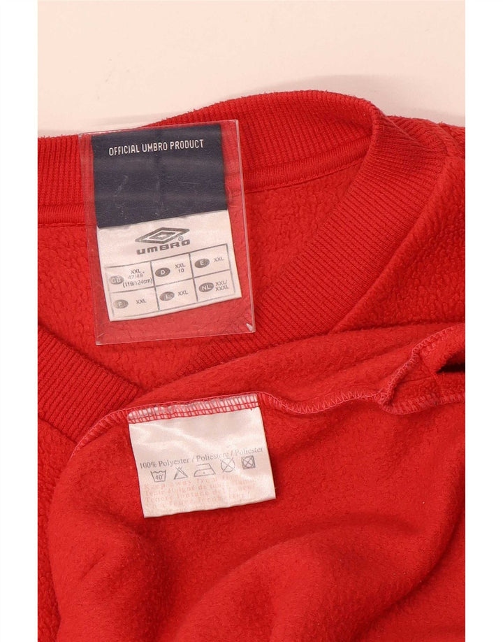 Umbro Mens Fleece Jumper 2XL Red Polyester