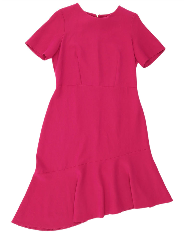 CLOSET Womens Asymmetric Asymmetrical Dress UK 16 Large Pink Polyester