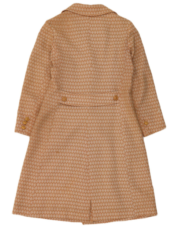 Vintage Damen Mantel UK 10 Small Beige Geometrisch