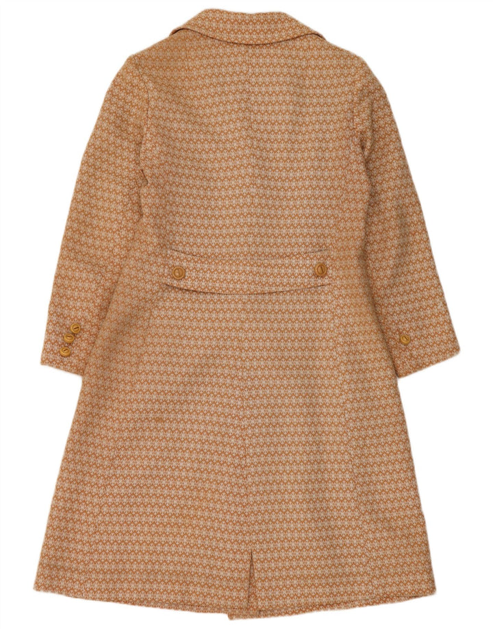 Vintage Damen Mantel UK 10 Small Beige Geometrisch