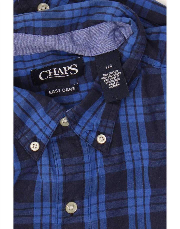 Chaps Camisa para hombre de algodón a cuadros azules grandes