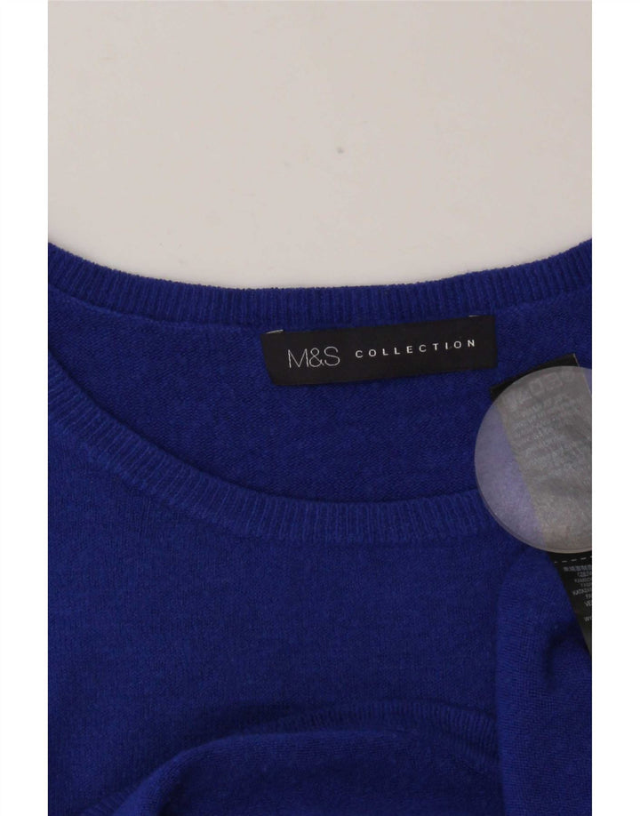 Marks & Spencer Womens Oversized Boat Neck Jumper Sweater UK 10 Small Blue