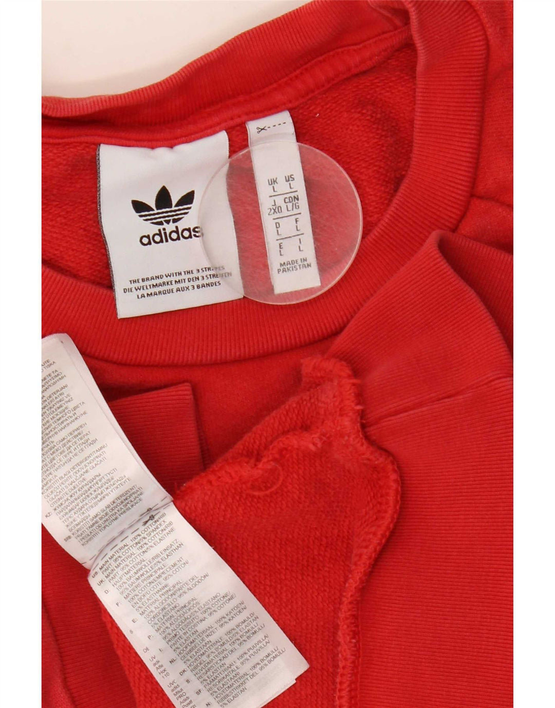 Adidas Mens Graphic Sweatshirt Jumper Large Red Cotton