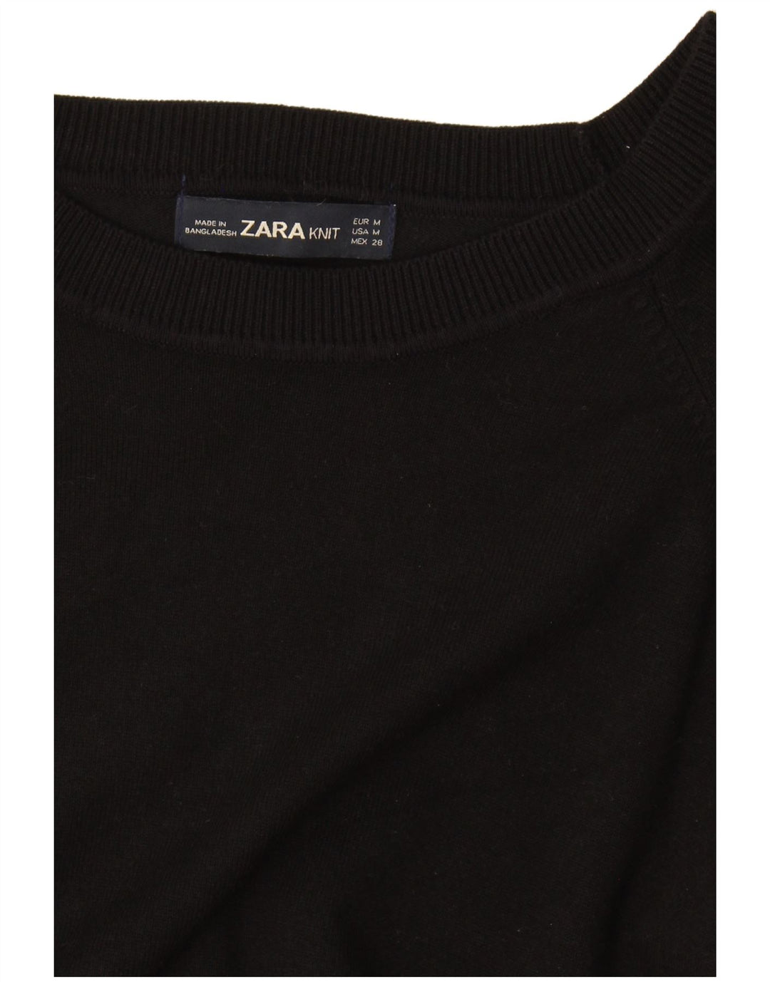 Zara Womens Oversized Boat Neck Jumper Sweater UK 14 Medium Black